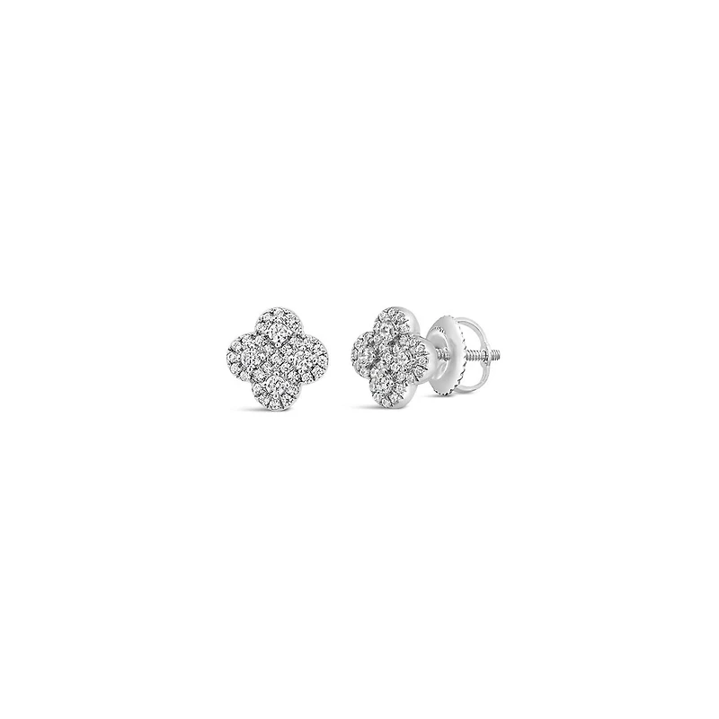 10K White Gold 0.30CTW Diamond Fashion Stud Earrings
