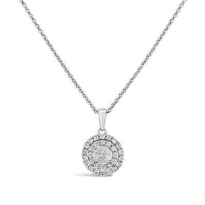 0.25CTW Diamond Bouquet Pendant in Sterling Silver