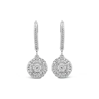 0.25CTW Diamond Dangle Earrings in Sterling Silver