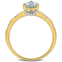 Julianna B 14K Yellow Gold Aquamarine & Diamond Engagement Ring