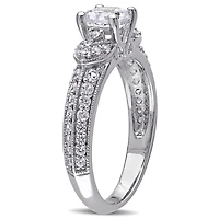 JULIANNA B Sterling Silver Created White Sapphire Engagement Ring