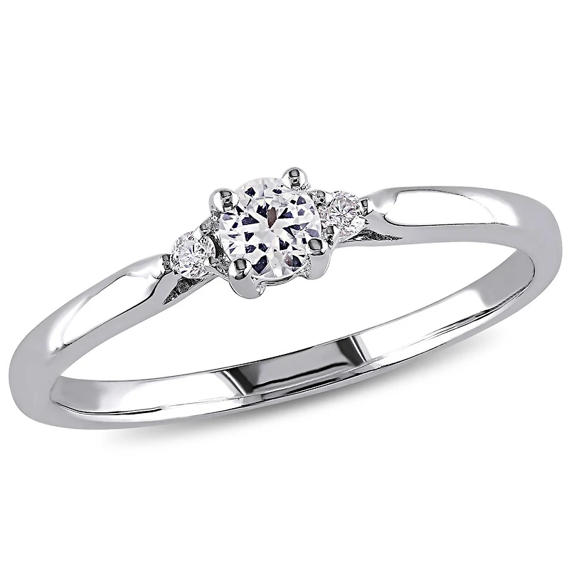 JULIANNA B Sterling Silver Created White Sapphire & Diamond Ring