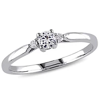 JULIANNA B Sterling Silver Created White Sapphire & Diamond Ring
