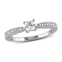 JULIANNA B Sterling Silver Created White Sapphire & Diamond Ring