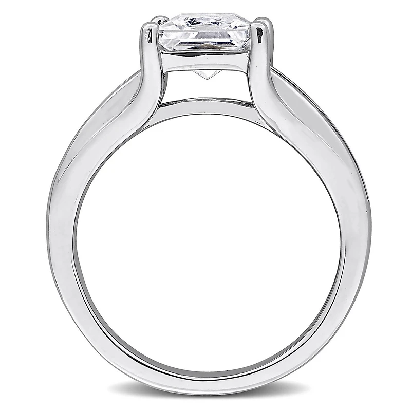 Julianna B Sterling Silver Created White Sapphire & Black Diamond Ring