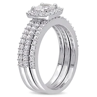 JULIANNA B Sterling Silver Created White Sapphire Bridal Set