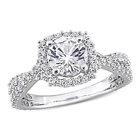 JULIANNA B Sterling Silver Created White Sapphire Halo Ring