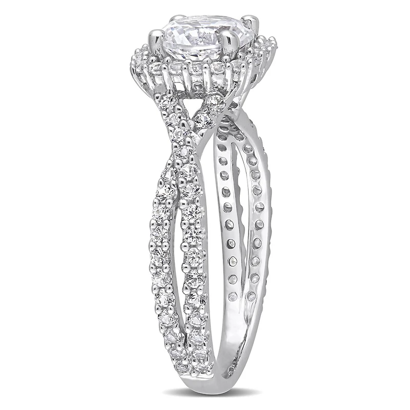 JULIANNA B Sterling Silver Created White Sapphire Halo Ring