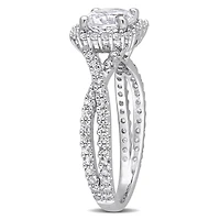 JULIANNA B Sterling Silver Created White Sapphire Halo Ring