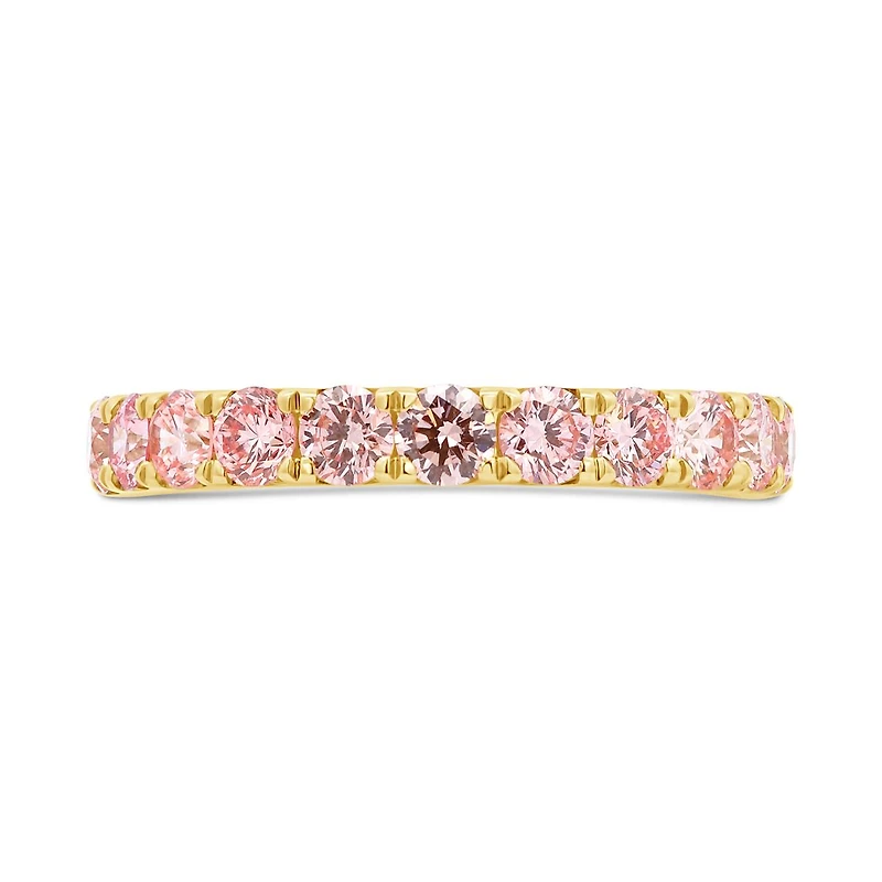 New Brilliance Lab Grown 1.00CTW Pink Diamond Band in 14K Yellow Gold