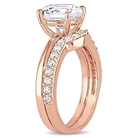 JULIANNA B 10K Rose Gold Created White Sapphire Bridal Set