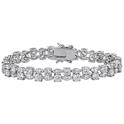 Julianna B Sterling Silver Created White Sapphire Bracelet 7