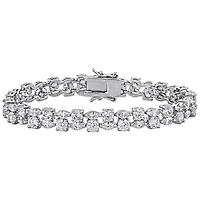 Julianna B Sterling Silver Created White Sapphire Bracelet 7