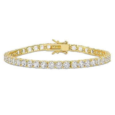 Julianna B Yellow Plated Sterling Silver Created White Sapphire Bracelet
