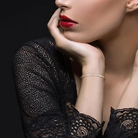 Julianna B Yellow Plated Sterling Silver Created White Sapphire Bracelet