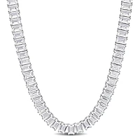 Julianna B Sterling Silver Created White Sapphire 18" Necklace