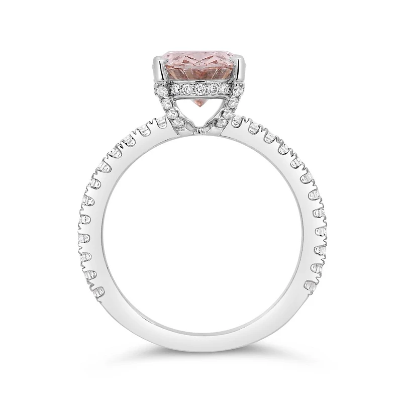 New Brilliance Lab Grown 3.46CTW Pink & White Diamond Ring in 14K White Gold