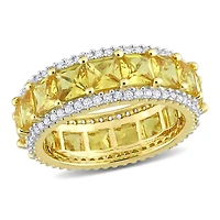 JULIANNA B 14K Yellow Gold Sapphire & Diamond Eternity Ring