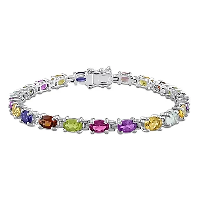 Julianna B Sterling Silver Multi-Gemstone 7" Bracelet