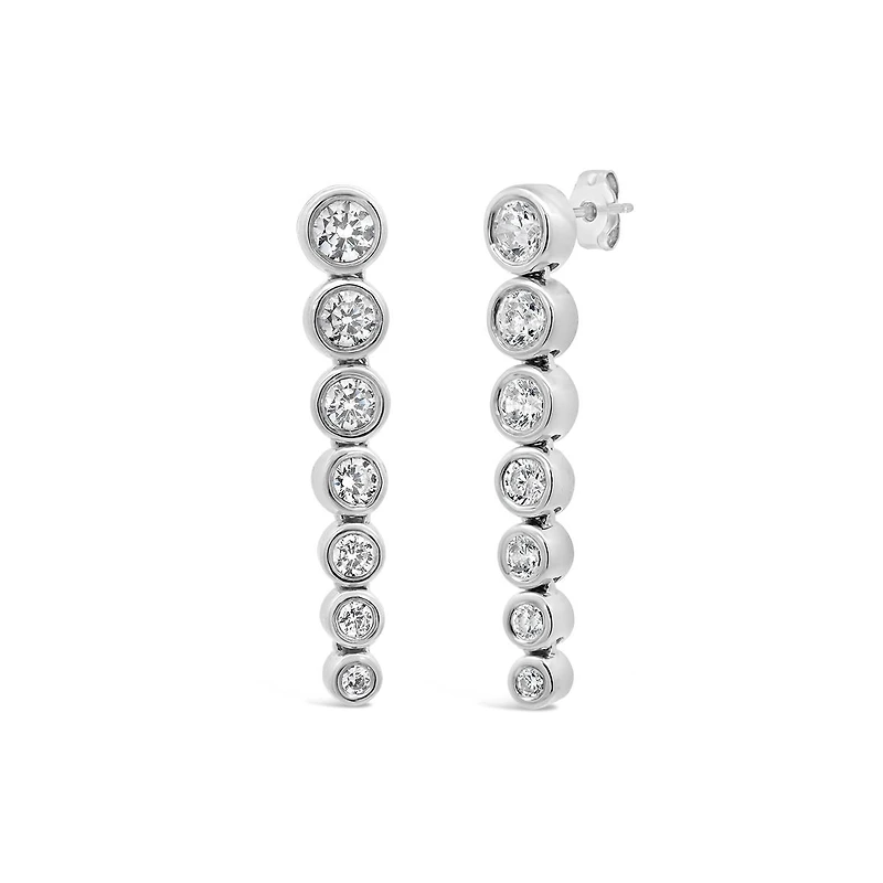 New Brilliance Lab Grown 0.95CTW Diamond Fashion Drop Earrings in 10K White Gold