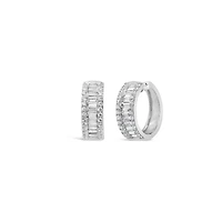 New Brilliance Lab Grown 0.95CTW Diamond Hoop Earrings in 10K White Gold