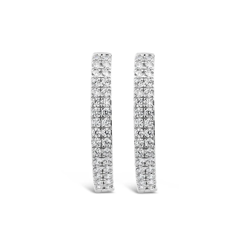 New Brilliance Lab Grown 1.95CTW Diamond Hoop Earrings in 10K White Gold