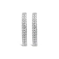 New Brilliance Lab Grown 1.95CTW Diamond Hoop Earrings in 10K White Gold