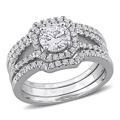 JULIANNA B Sterling Silver Cubic Zirconia Bridal Set