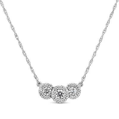 New Brilliance Lab Grown 0.45CTW Diamond Necklace in 10K White Gold