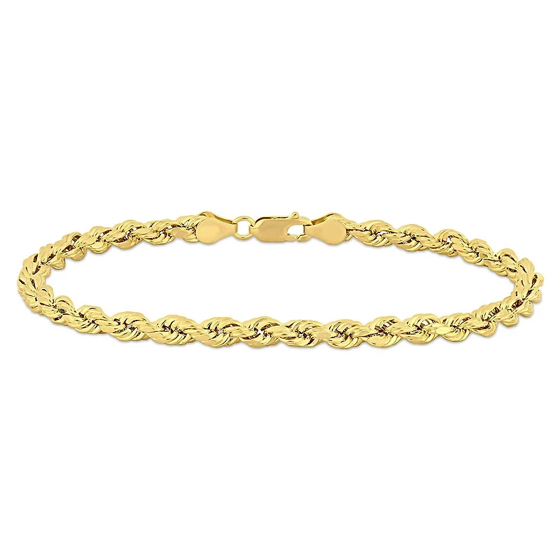 JULIANNA B 10K Yellow Gold 9" 5MM Rope Link Bracelet