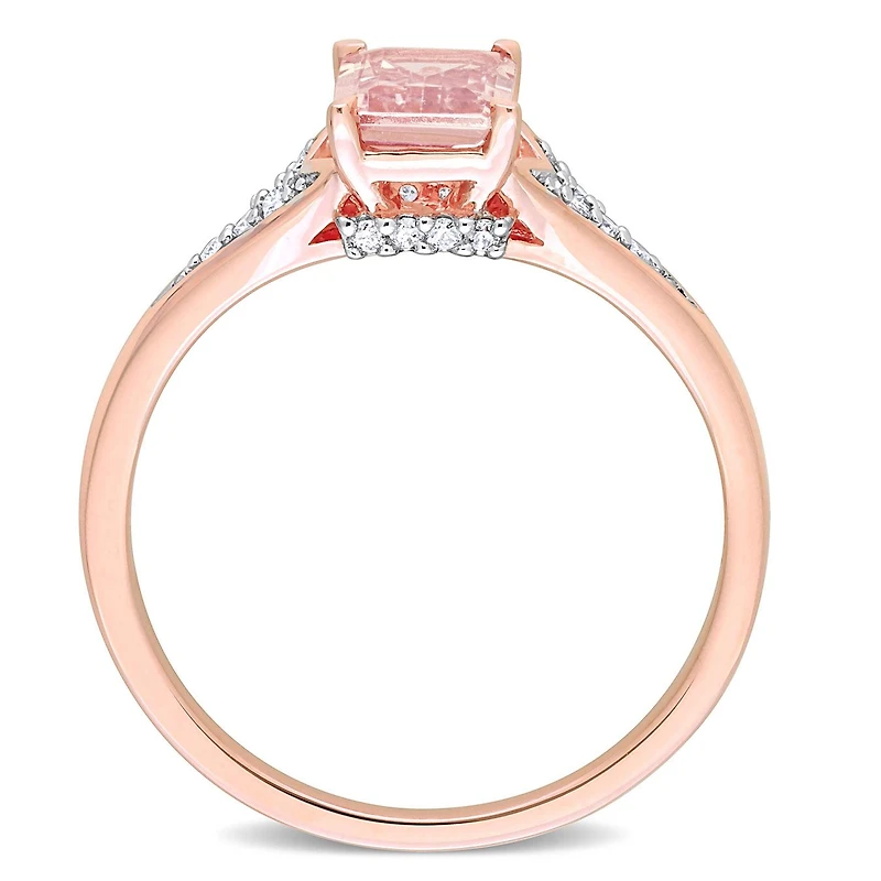 JULIANNA B 10K Rose Gold Morganite & Diamond Ring