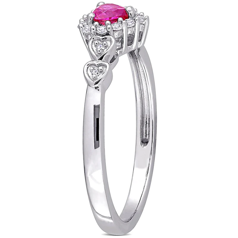 JULIANNA B Sterling Silver Created Ruby & White Sapphire Ring