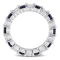 JULIANNA B Sterling Silver Created Blue & White Sapphire Eternity Ring
