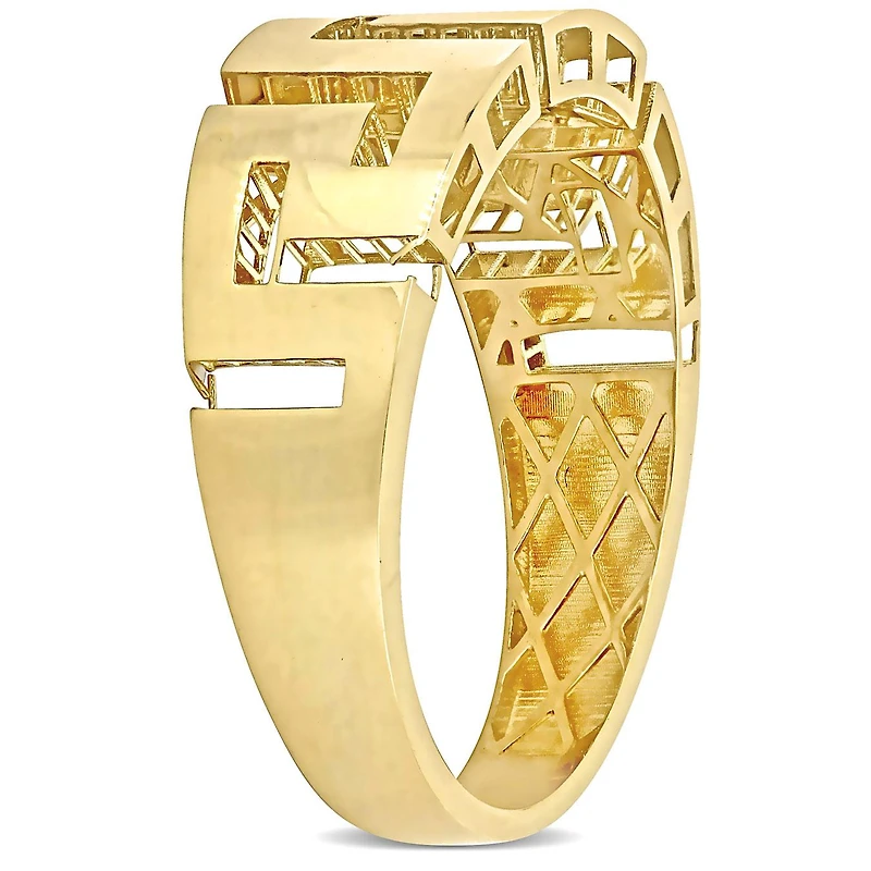 JULIANNA B Men's 14K Yellow Gold Greek Key Ring