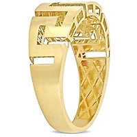 JULIANNA B Men's 14K Yellow Gold Greek Key Ring