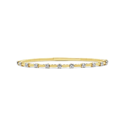 New Brilliance 1.00CTW Lab Grown Diamond Flexible Bangle in 10K Yellow Gold