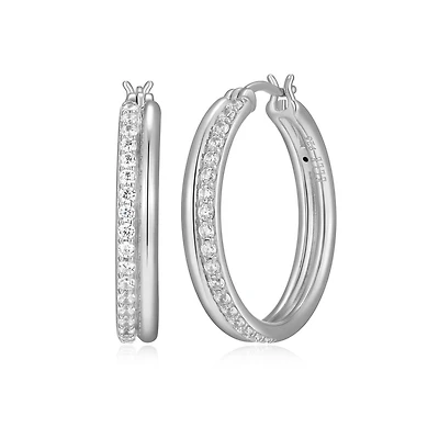Elle "Goddess" Cubic Zirconia Double-Row Earrings