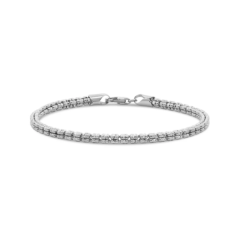 Sterling Silver 7.5" 2mm Ice Cube Link Bracelet