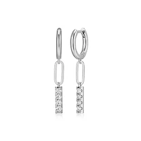 Reign Huggies Hoop Bar & Paper Clip Link Earrings
