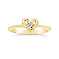 Glacier Fire Canadian Diamond Heart Shaped Promise Ring in 10K Yellow Gold