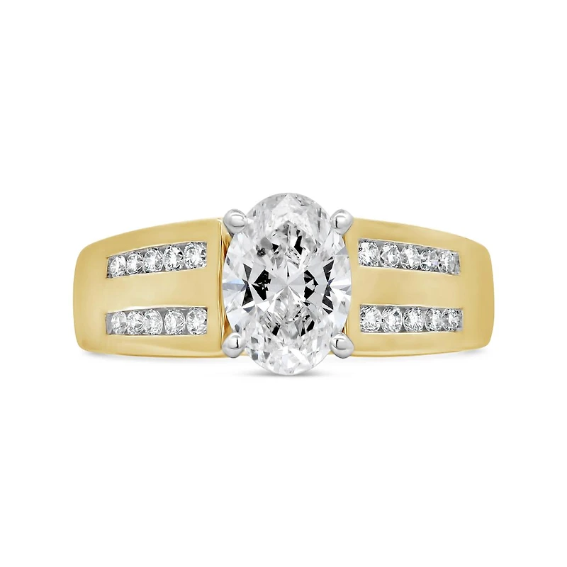 New Brilliance Lab Grown 1.75CTW Oval Diamond Bridal Ring in 14K Yellow Gold