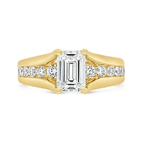 New Brilliance Lab Grown 2.00CTW Emerald Cut Diamond Ring in 14K Yellow Gold
