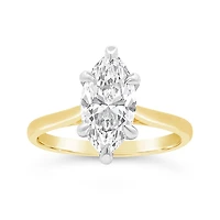 New Brilliance Lab Grown 2.00CT Marquise Diamond Ring in 14K Yellow Gold
