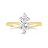 New Brilliance Lab Grown 1.00CT Marquise Diamond Ring in 14K Yellow Gold