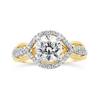 Charmed Lab Grown 1.74CTW Diamond Bridal Ring in 14K Yellow and White Gold