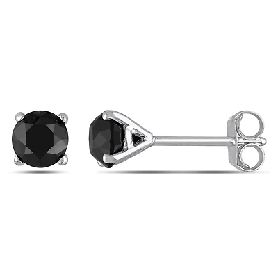 Julianna B 1.00CTW Black Diamond Stud Earrings in 10K White Gold