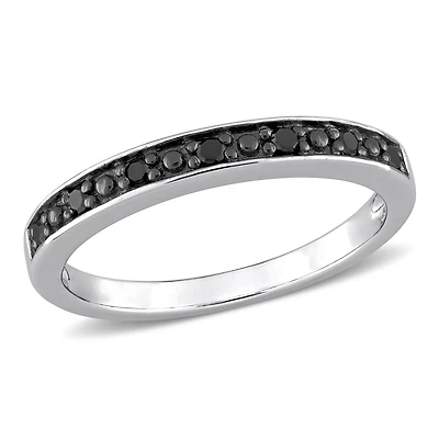 JULIANNA B 0.12CTW Black Diamond Band Sterling Silver