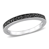 JULIANNA B 0.12CTW Black Diamond Band Sterling Silver