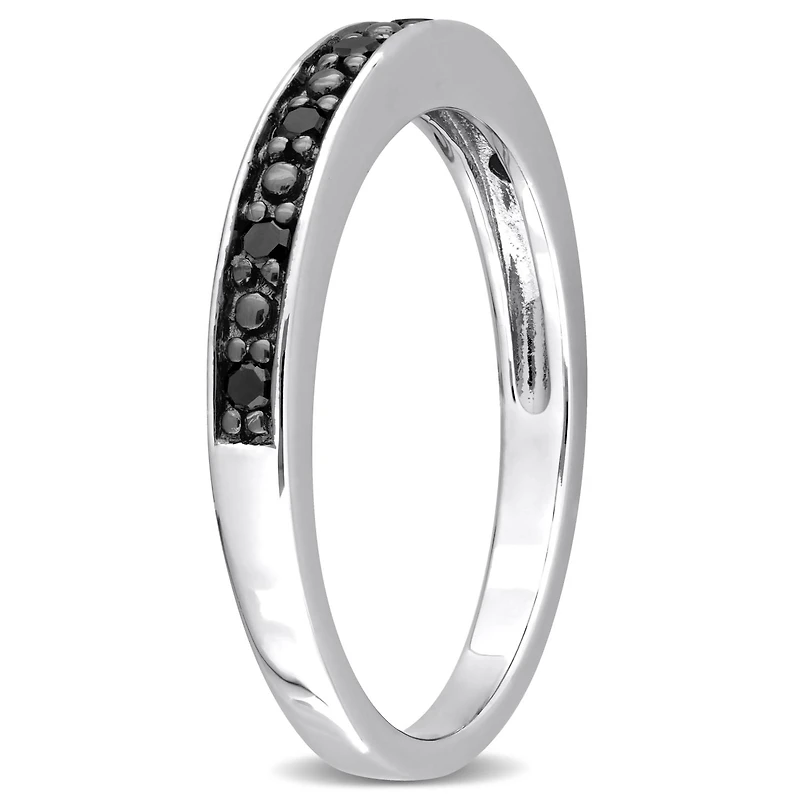 JULIANNA B 0.12CTW Black Diamond Band Sterling Silver