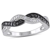Julianna B 0.10CTW Black & White Diamond Fashion Ring Sterling Silver